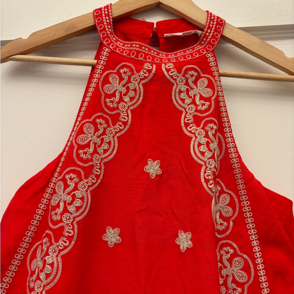 THML Red Dress with Gold Detailing